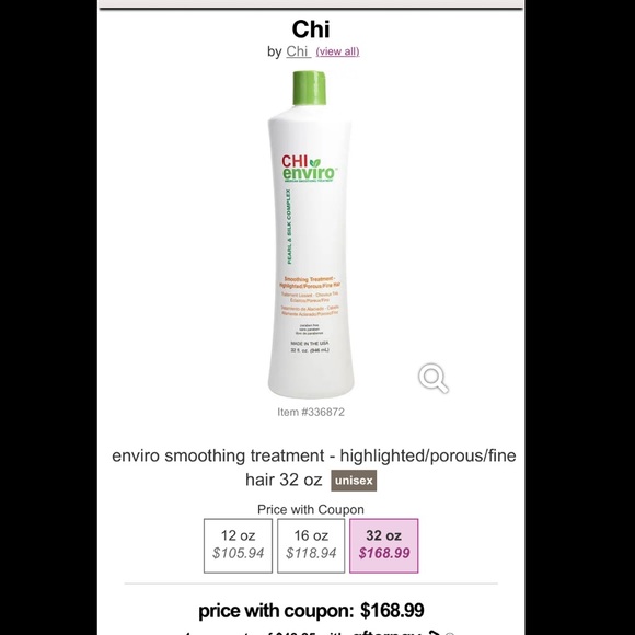 Chi enviro hair treatment
